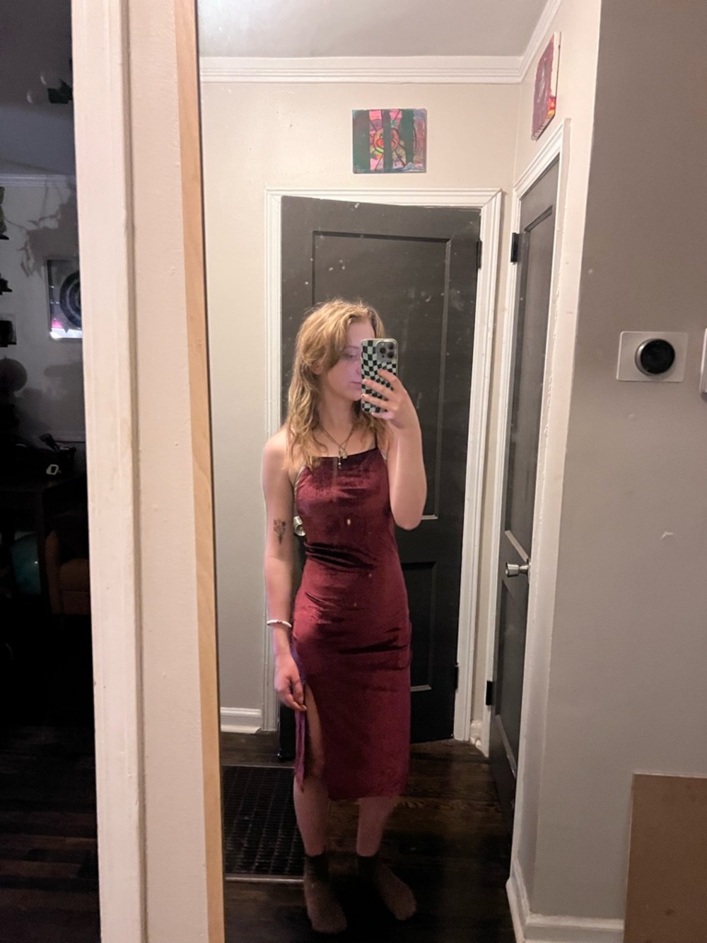 Maroon Popular Basics Dress